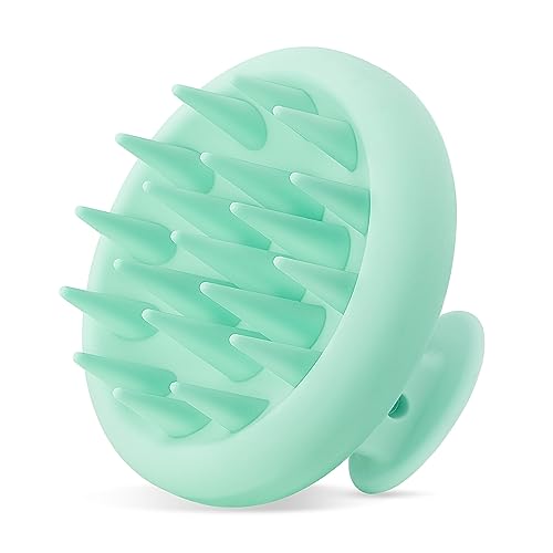 Scalp Massager for Hair Growth - Silicone Scalp Scrubber with Soft Bristles, Black