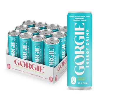 GORGIE Tropical Variety Sugar-Free Energy Drink - Pack of 12 Sparkling