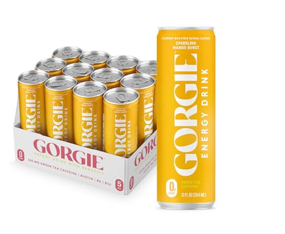 GORGIE Tropical Variety Sugar-Free Energy Drink - Pack of 12 Sparkling