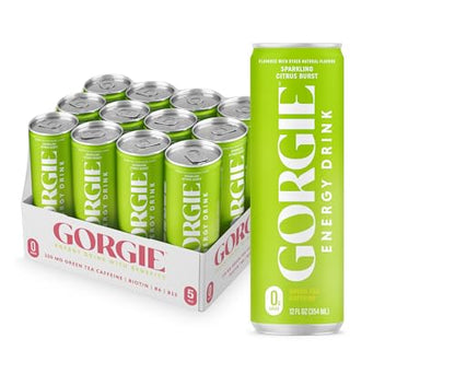 GORGIE Tropical Variety Sugar-Free Energy Drink - Pack of 12 Sparkling