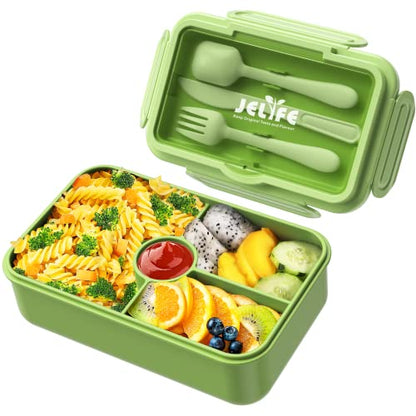 Lunch Box for Kids - Large Leakproof Bento Box with 4 Compartments, Macaron