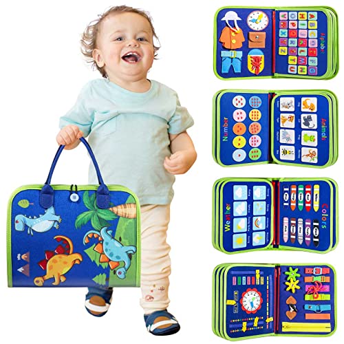 Busy Book for Toddlers 1-4 - Montessori Learning & Travel Activity Toy