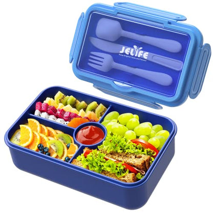 Lunch Box for Kids - Large Leakproof Bento Box with 4 Compartments, Macaron