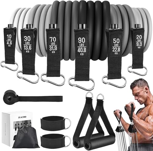 Resistance Bands for Working Out - 270 LBS Heavy Exercise Bands with Handles for Home Gym