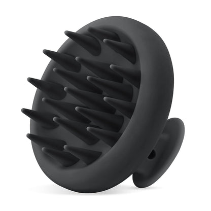 Scalp Massager for Hair Growth - Silicone Scalp Scrubber with Soft Bristles, Black