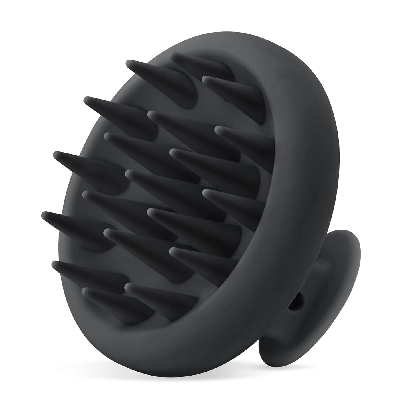 Scalp Massager for Hair Growth - Silicone Scalp Scrubber with Soft Bristles, Black