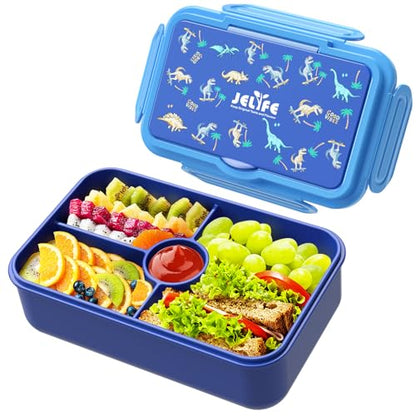 Lunch Box for Kids - Large Leakproof Bento Box with 4 Compartments, Macaron