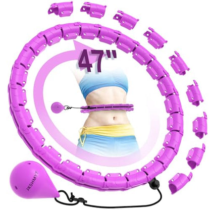 Weighted Hula Hoops for Adults - 47 Inch Fitness Hoop for Weight Loss