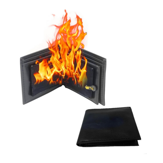 Magic Trick Fire Flaming Wallet - Leather Prop for Close-Up Magicians