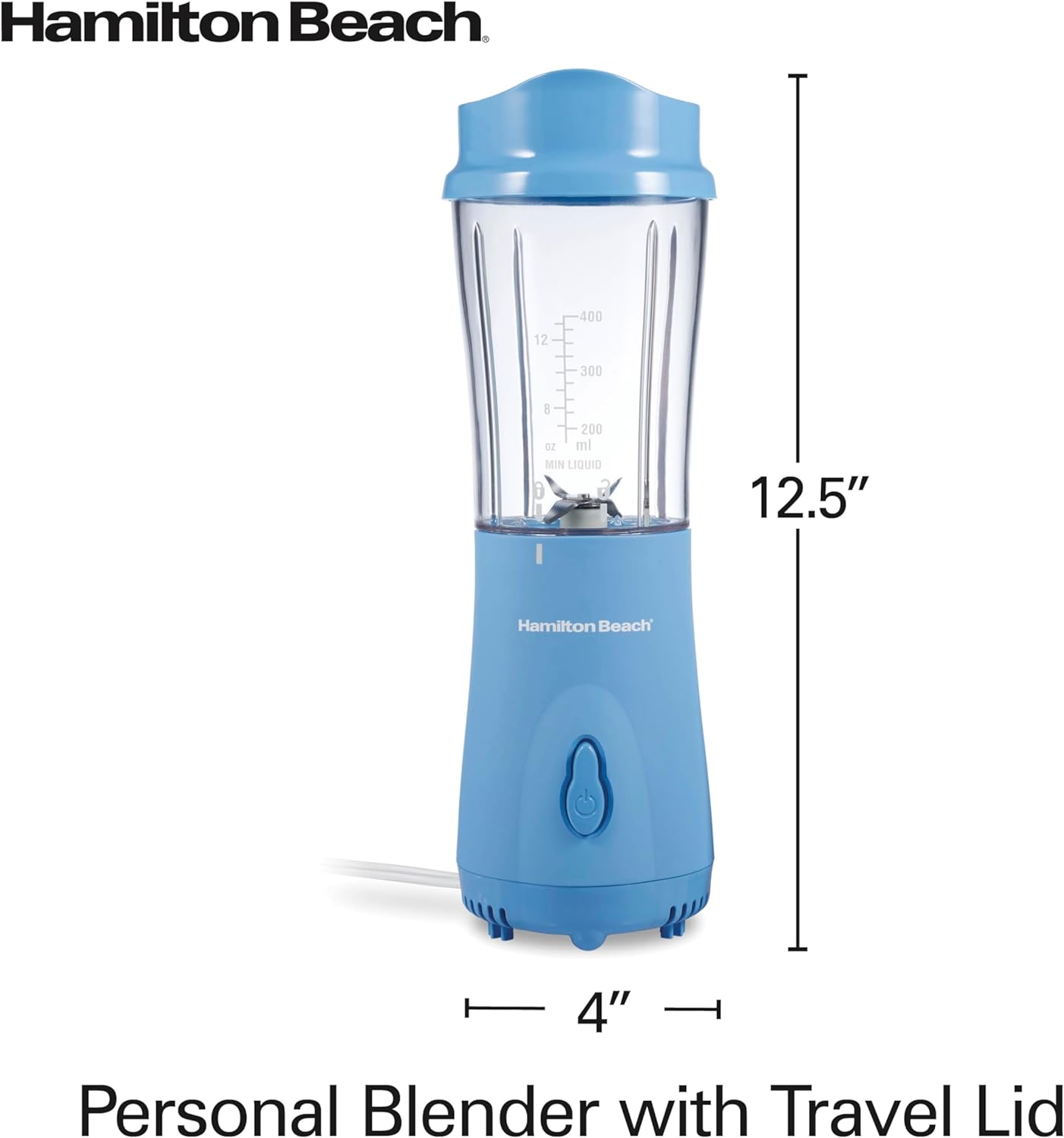 Beach Portable Blender for Shakes & Smoothies - 14 Oz BPA-Free Cup, Blue