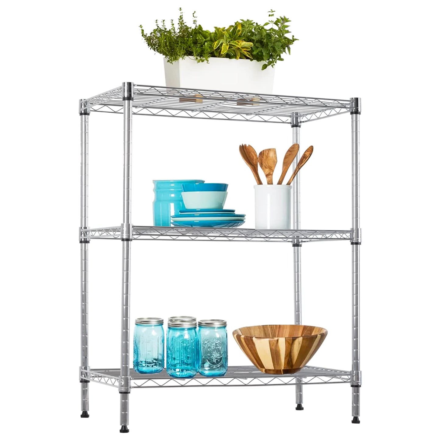 4-Tier Heavy Duty Metal Shelf - Adjustable Steel Rack, 1000 LBS Capacity