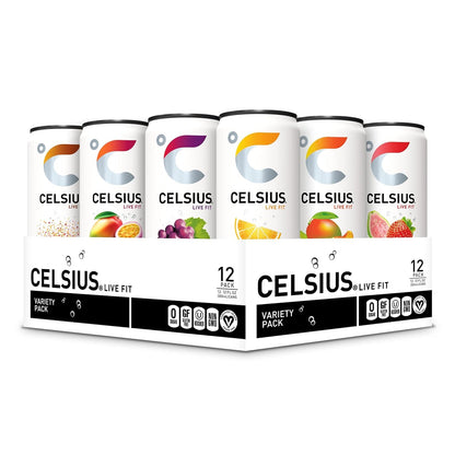 CELSIUS Assorted Flavors Variety Pack - 12 Fl Oz Functional Energy Drinks