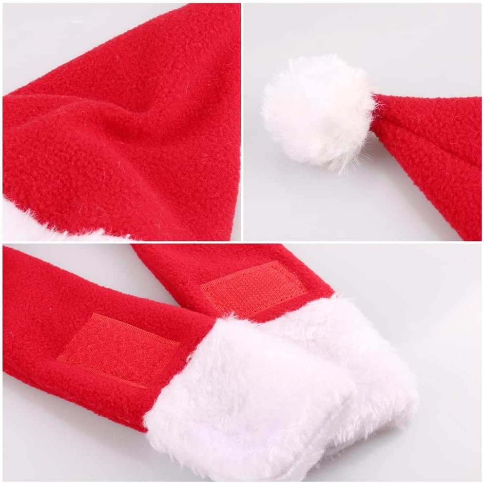 2PCS Cat Christmas Costume - Santa Hat & Scarf for Pets Party Outfit