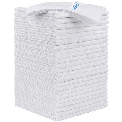 12-Pack Microfiber Cleaning Cloths - Assorted Colors, 11.5"x11.5"