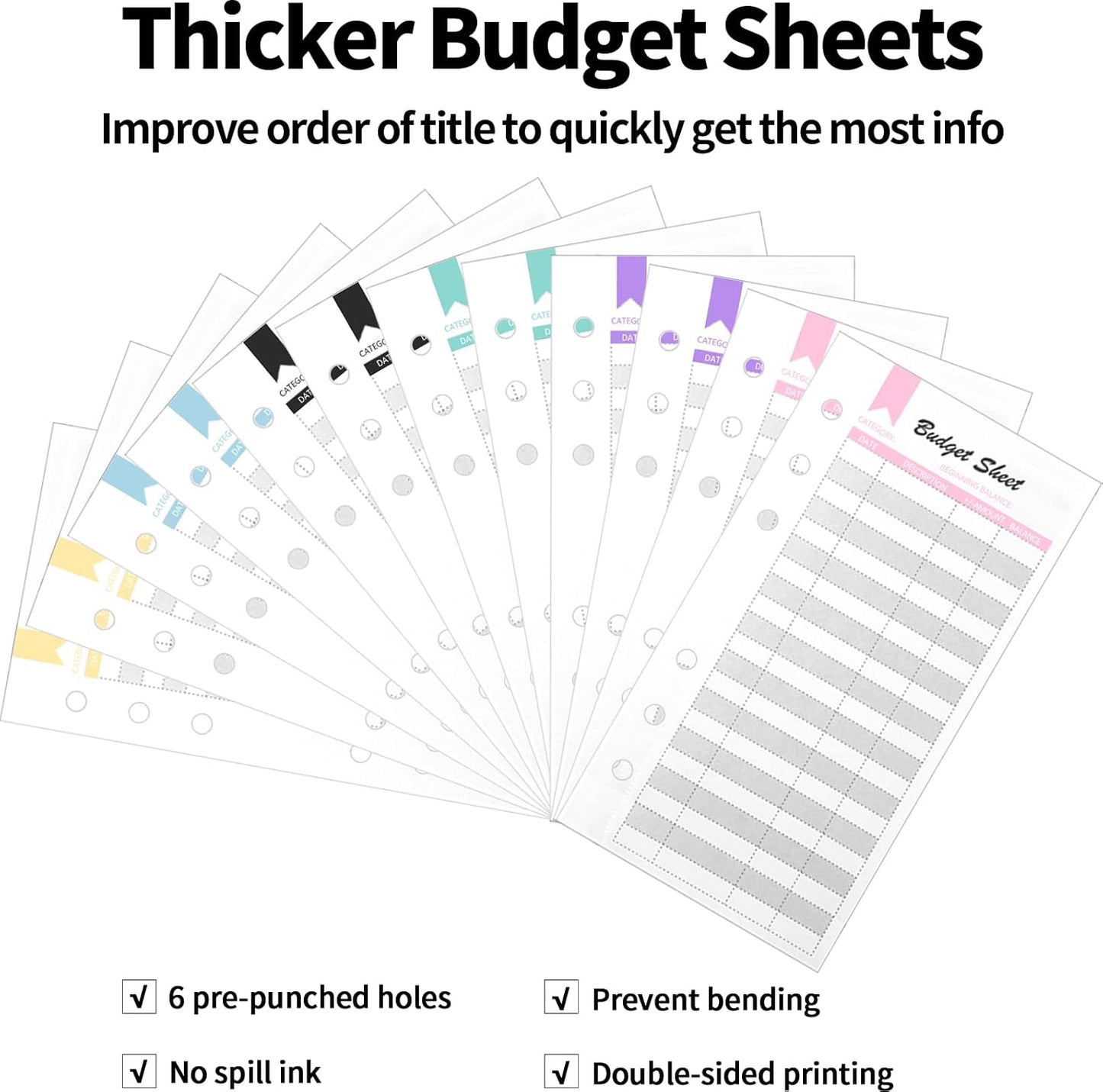 Budget Binder with Cash Envelopes - A6 Money Organizer & Stickers