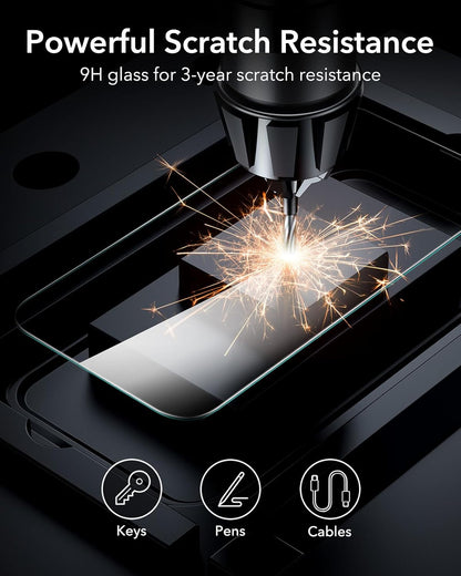 3-Pack iPhone 16 Pro Max Screen Protector - 9H Hardness, Military Grade Tempered Glass