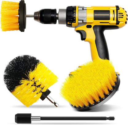 4-Pack Drill Brush Set - Power Scrubber for Grout, Floor, Tile & More