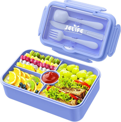 Lunch Box for Kids - Large Leakproof Bento Box with 4 Compartments, Macaron