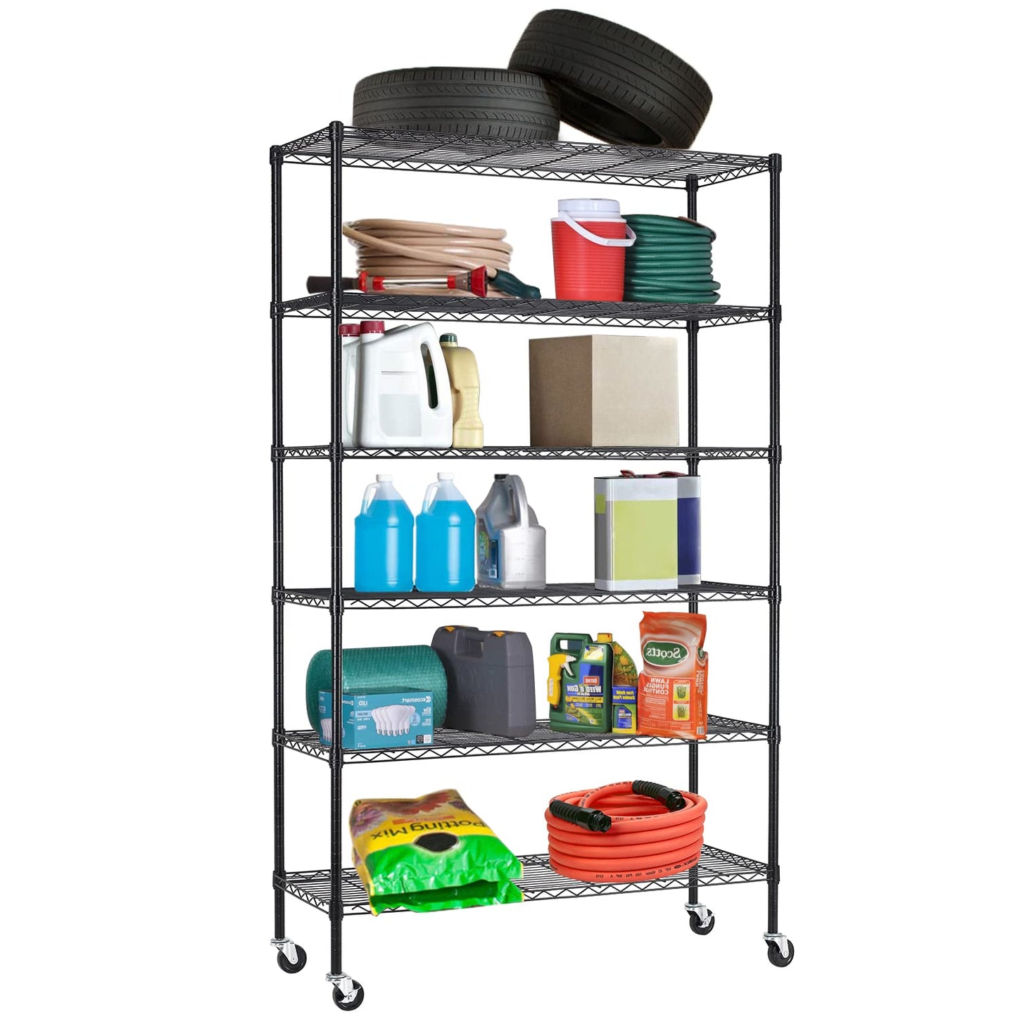 4-Tier Heavy Duty Metal Shelf - Adjustable Steel Rack, 1000 LBS Capacity