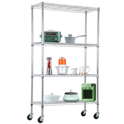 4-Tier Heavy Duty Metal Shelf - Adjustable Steel Rack, 1000 LBS Capacity