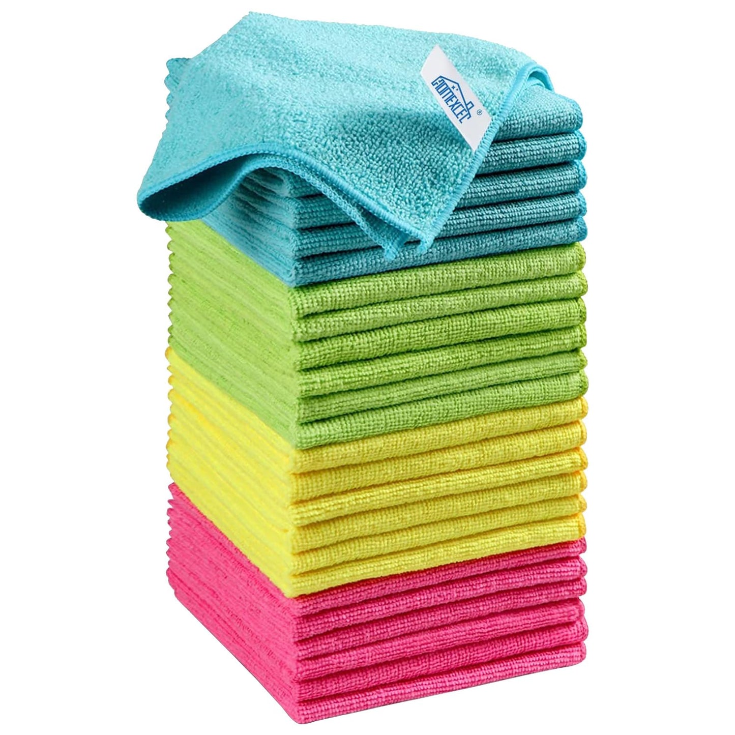 12-Pack Microfiber Cleaning Cloths - Assorted Colors, 11.5"x11.5"