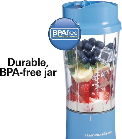 Beach Portable Blender for Shakes & Smoothies - 14 Oz BPA-Free Cup, Blue