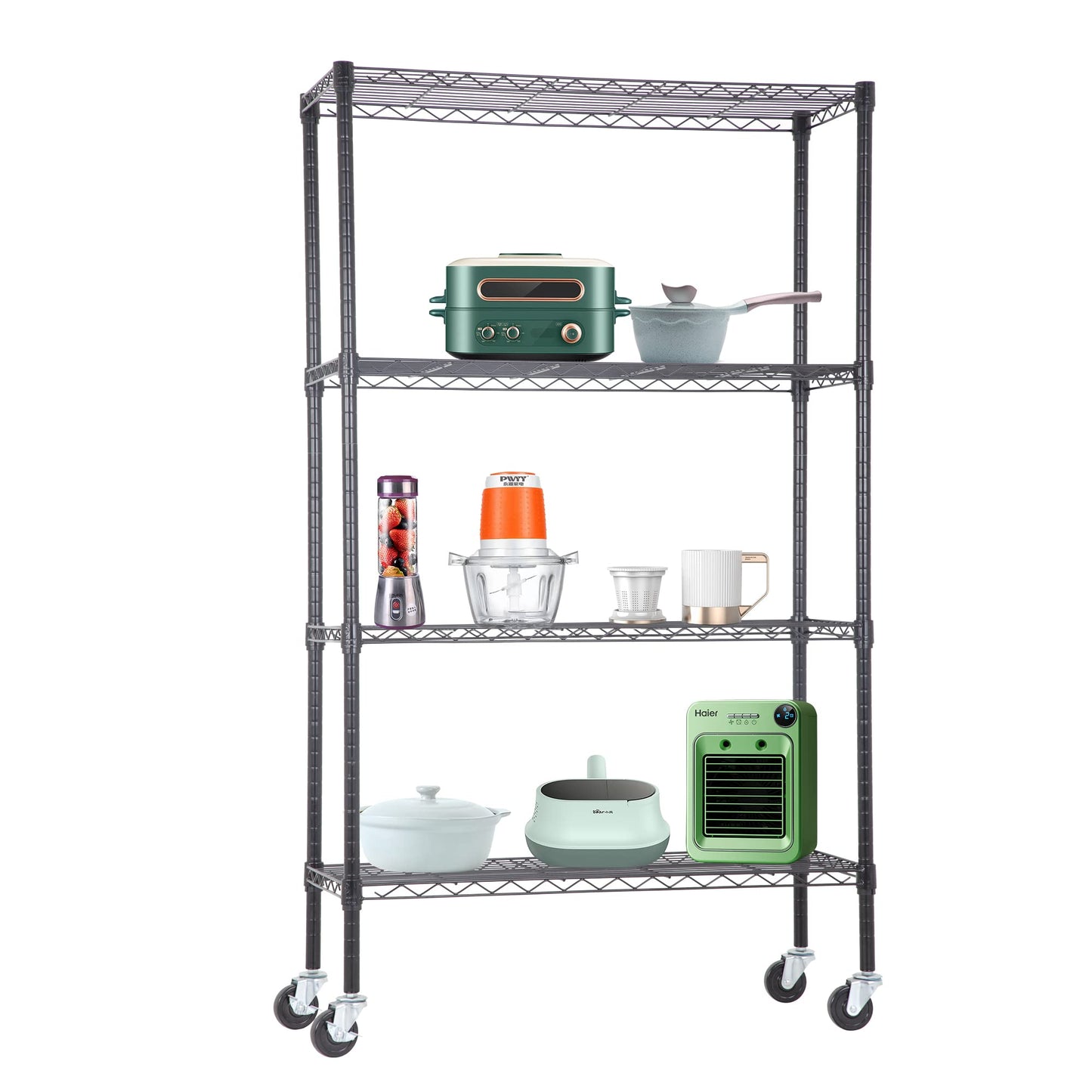 4-Tier Heavy Duty Metal Shelf - Adjustable Steel Rack, 1000 LBS Capacity