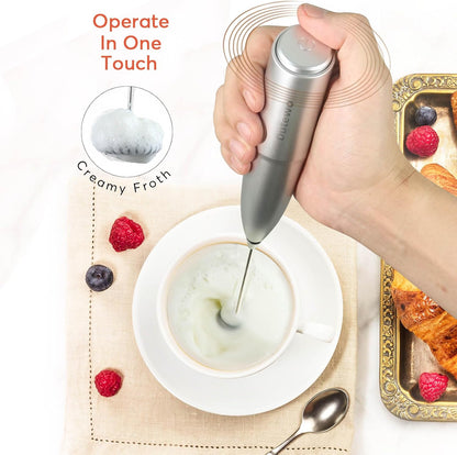 Hand Mixer Milk Frother - Dutewo Electric Whisk for Lattes, Cappuccino & More