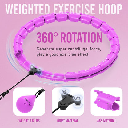 Weighted Hula Hoops for Adults - 47 Inch Fitness Hoop for Weight Loss