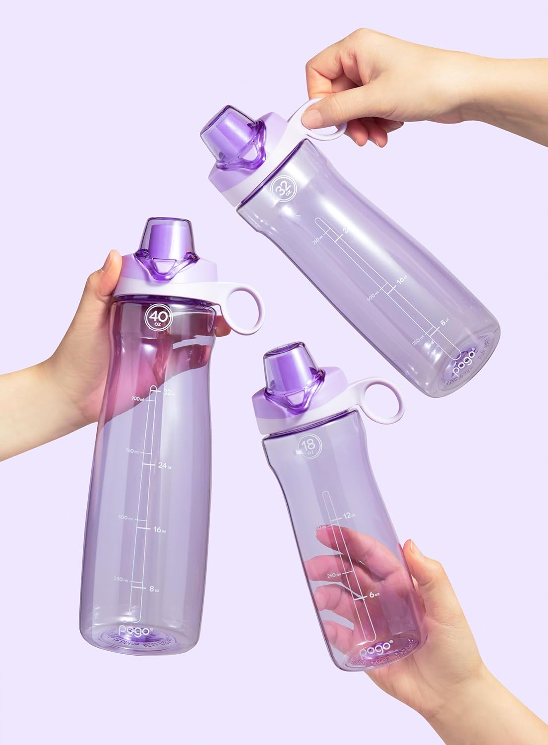 Reusable Water Bottle with Chug Lid - BPA-Free, Dishwasher Safe, 18oz-64oz