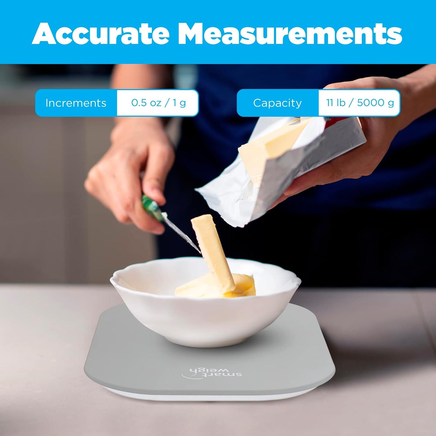 Digital Food Scale - Kitchen Weight Scale for Grams & Ounces, 5 Modes