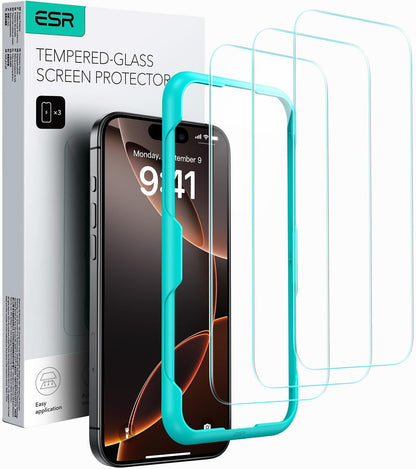 3-Pack iPhone 16 Pro Max Screen Protector - 9H Hardness, Military Grade Tempered Glass