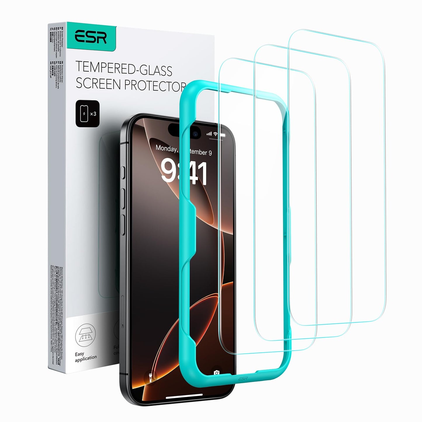 3-Pack iPhone 16 Pro Max Screen Protector - 9H Hardness, Military Grade Tempered Glass