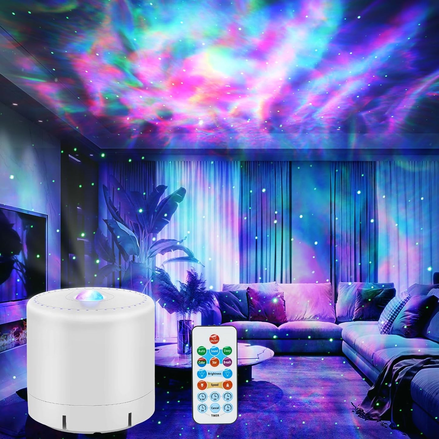 Galaxy Star Projector with Timer & Remote - Night Light for Bedroom