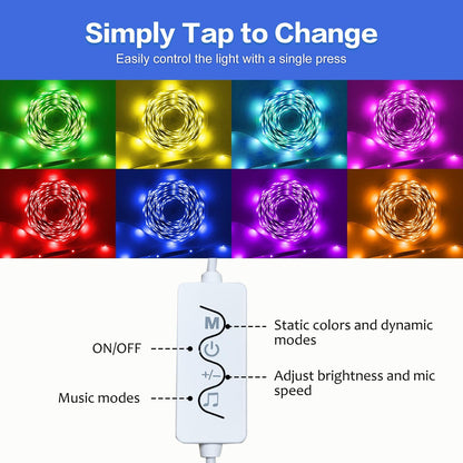 16.4ft Smart LED Strip Lights - WiFi RGB Lights with App & Music Sync