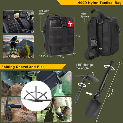 200-in-1 Survival Kit: First Aid & Tactical Gear for Camping & Emergency