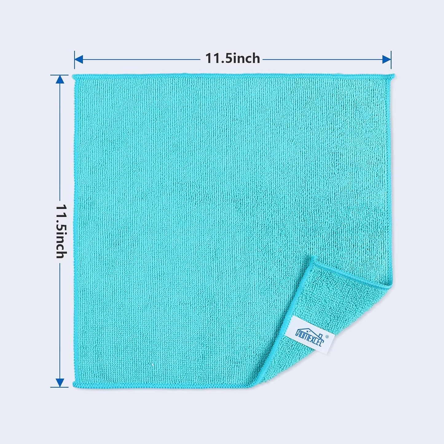 12-Pack Microfiber Cleaning Cloths - Assorted Colors, 11.5"x11.5"