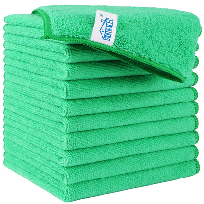 12-Pack Microfiber Cleaning Cloths - Assorted Colors, 11.5"x11.5"