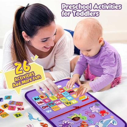 Busy Book for Toddlers 1-4 - Montessori Learning & Travel Activity Toy