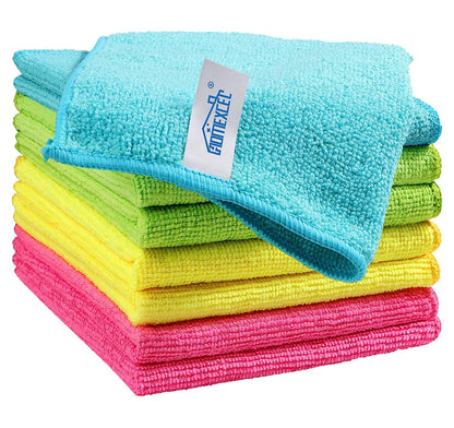 12-Pack Microfiber Cleaning Cloths - Assorted Colors, 11.5"x11.5"