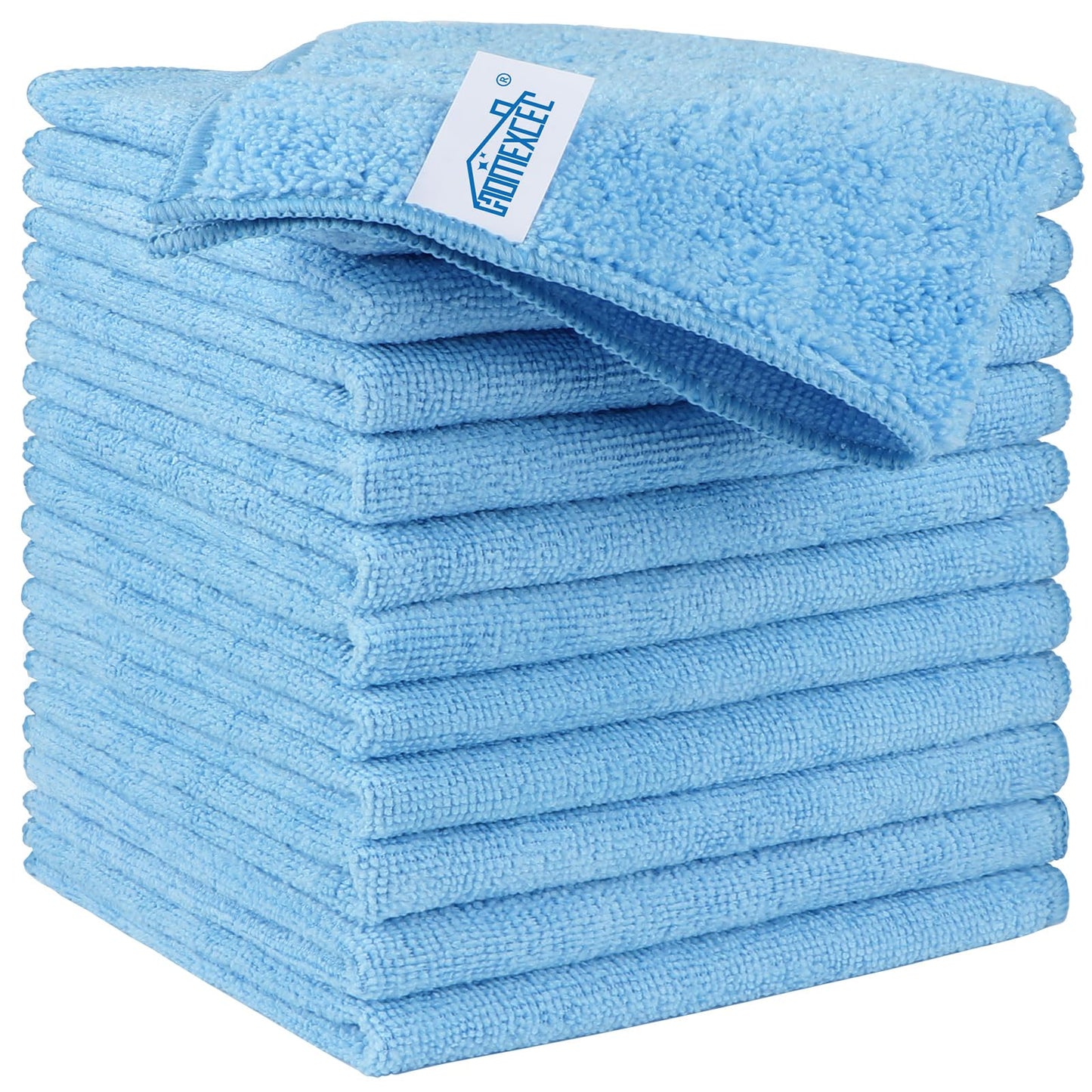 12-Pack Microfiber Cleaning Cloths - Assorted Colors, 11.5"x11.5"