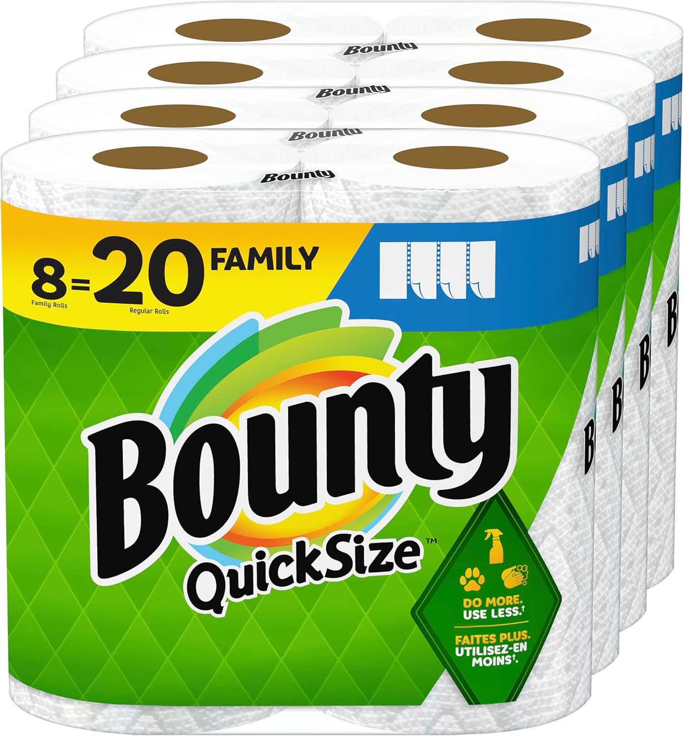 Quick Size Paper Towels - 8 Family Rolls, Equivalent to 20 Regular Rolls