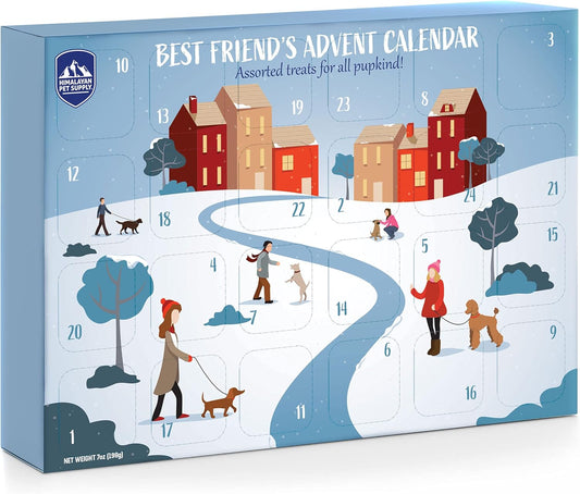 Dog Advent Calendar - 24 Chewy Treats for All Breeds, Holiday Fun