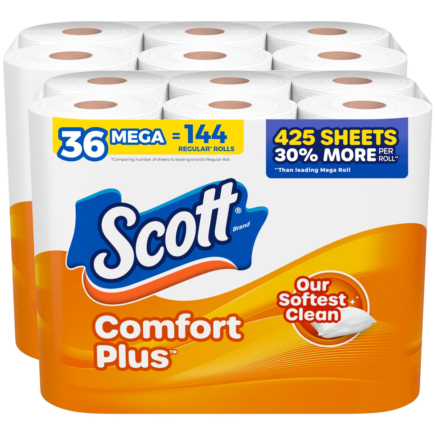 ComfortPlus Toilet Paper - 12 Double Rolls, 231 Sheets, Septic-Safe, 1-Ply