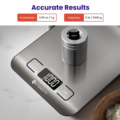 Digital Food Kitchen Scale - Grams & Ounces for Baking, Cooking, Keto