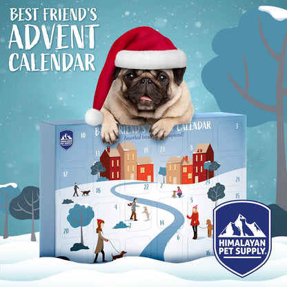 Dog Advent Calendar - 24 Chewy Treats for All Breeds, Holiday Fun