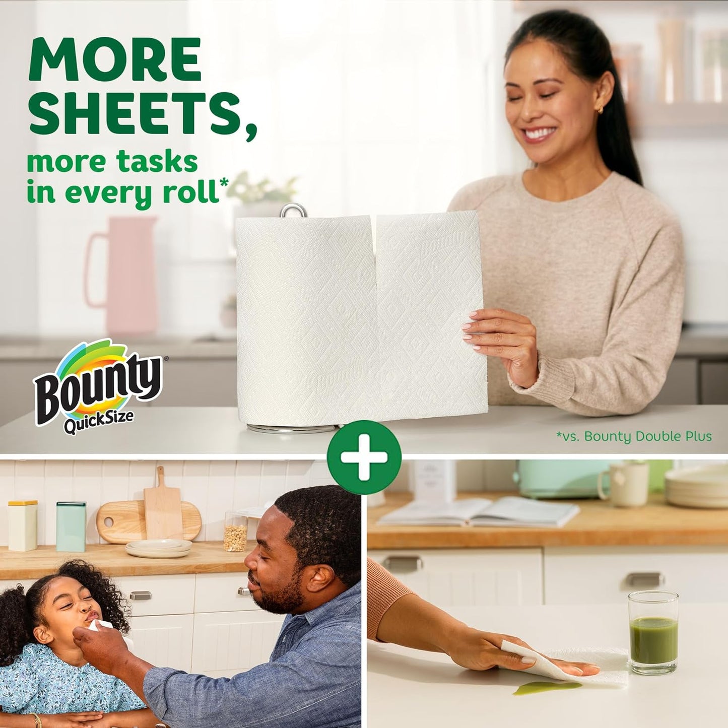 Quick Size Paper Towels - 8 Family Rolls, Equivalent to 20 Regular Rolls