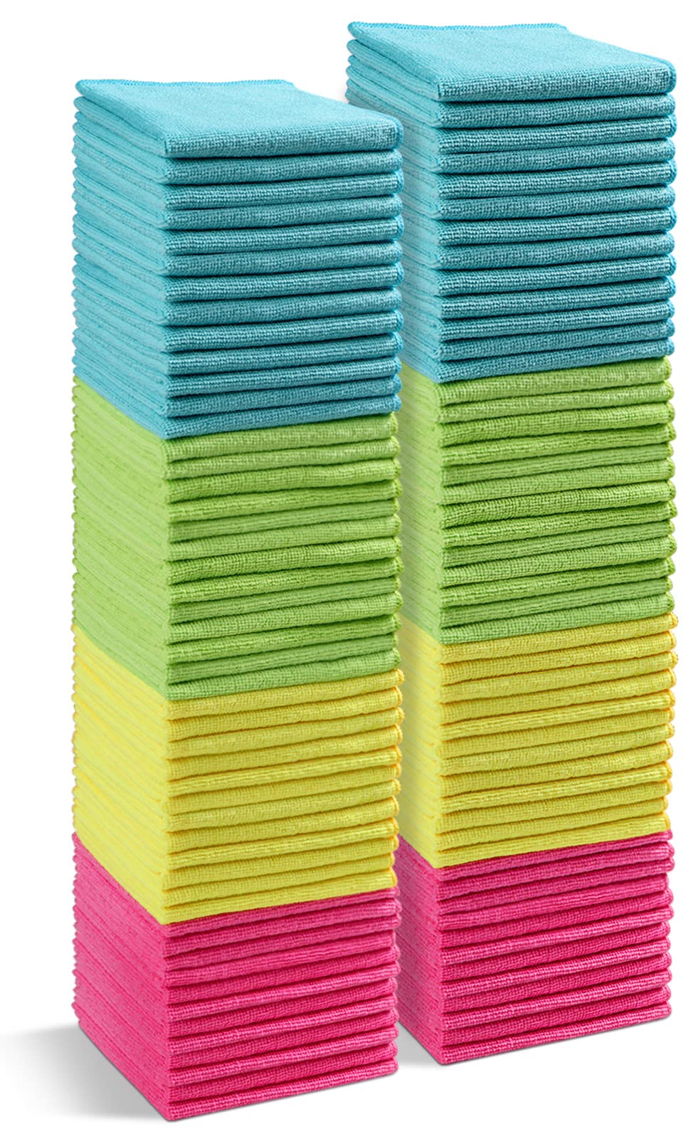 12-Pack Microfiber Cleaning Cloths - Assorted Colors, 11.5"x11.5"