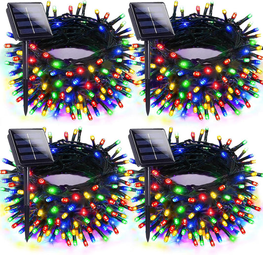 4pk Solar Christmas Lights 400 LED - 132ft Waterproof Outdoor String