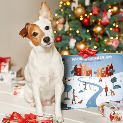 Dog Advent Calendar - 24 Chewy Treats for All Breeds, Holiday Fun